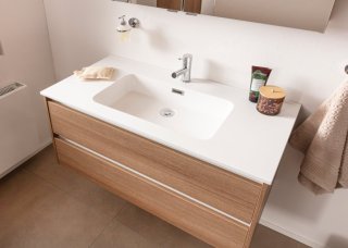 VITA umivalnik iz litega marmorja 1010 x 158 x 465 mm bela mat