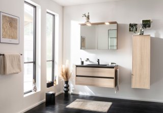 VITA omara pod umivalnikom 1000 x 500 x 460 mm Summer-Oak, črna letev