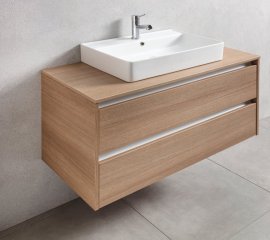 VITA omara pod umivalnikom s pokrivno ploščo 1004 x 516 x 465 mm  Summer-Oak, bela letev