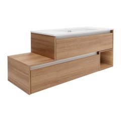VITA L-omara pod umivalnikom, desna 1285 x 500 x 460 mm Summer-Oak, bela letev