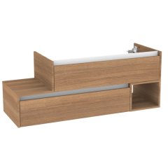 VITA L-omara pod umivalnikom, desna 1285 x 500 x 460 mm Summer-Oak, bela letev