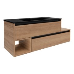 VITA L-omara pod umivalnikom, leva 1285 x 500 x 460 mm Summer-Oak, črna letev