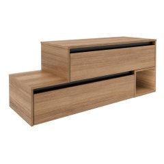 VITA L-omara pod umivalnikom s pokrivno ploščo, desna 1287 x 516 x 465 mm Summer-Oak, črna letev