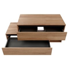 VITA L-omara pod umivalnikom s pokrivno ploščo, desna 1287 x 516 x 465 mm Summer-Oak, črna letev