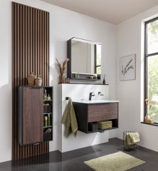 B.PARIS F-midi omara, leva 470 x 842 x 320 mm črna mat/Rigoletto Eiche