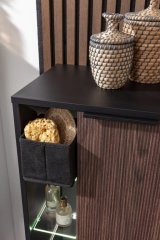 B.PARIS F-midi omara, desna 470 x 842 x 320 mm črna mat/Rigoletto Eiche