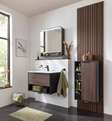 B.PARIS F-midi omara, desna 470 x 842 x 320 mm črna mat/Rigoletto Eiche