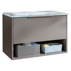 B.PARIS set z umivalnikom iz stekla 705 mm Cubanit siva