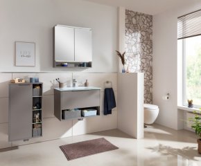 B.PARIS set z umivalnikom iz stekla 705 mm Cubanit siva