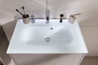 B.PARIS set z umivalnikom iz stekla 705 mm Cubanit siva