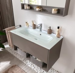  B.PARIS set z umivalnikom iz stekla 905 mm Cubanit siva