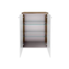 VERONA dvojna midi omara 602 x 826 x 320 mm oreh/bela visoki sijaj