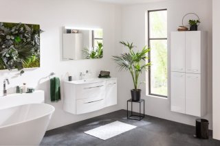 VERONA dvojna visoka omara z notranjim predalom 600 x 1620 x 318 mm bela sijaj/bela visoki sijaj