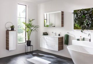 VERONA omara pod umivalnikom 794 x 575 x 455 mm oreh/bela visoki sijaj