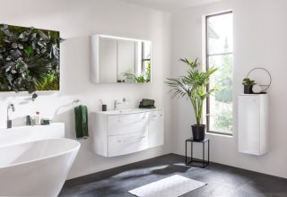 VERONA midi omara, desna 302 x 826 x 320 mm bela sijaj/bela visoki sijaj