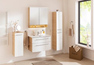 B.Style midi omara, leva 302 x 826 x 320, peščeni hrast/bela