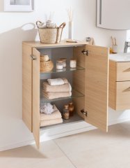 B.Style dvojna midi omara 602 x 826 x 320 mm peščeni hrast/peščeni hrast
