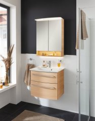 B.Style LED ogledalo z omarico 600 x 812 x 153 mm peščeni hrast