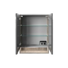 B.Style LED ogledalo z omarico 600 x 812 x 153 mm naravni hrast