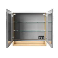 B.Style LED ogledalo z omarico 800 x 812 x 153 mm, peščeni hrast