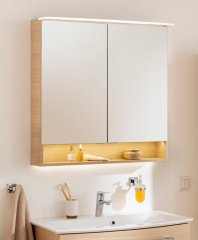 B.Style LED ogledalo z omarico 800 x 812 x 153 mm, peščeni hrast