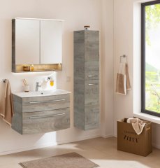 B.Style LED ogledalo z omarico 800 x 812 x 153 mm, naravni hrast