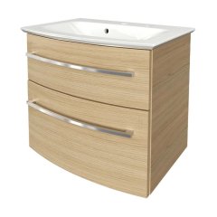 B.Style set omara pod umivalnikom in umivalnik iz litega marmorja 632 x 122 x 460 mm peščeni hrast/peščeni hrast