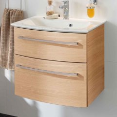 B.Style set omara pod umivalnikom in umivalnik iz litega marmorja 632 x 122 x 460 mm peščeni hrast/peščeni hrast