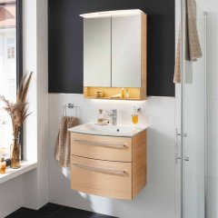 B.Style set omara pod umivalnikom in umivalnik iz litega marmorja 632 x 122 x 460 mm peščeni hrast/peščeni hrast