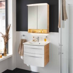 B.Style set omara pod umivalnikom in umivalnik iz litega marmorja 632 x 122 x 460 mm peščeni hrast/bela