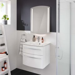 B.Style set omara pod umivalnikom in umivalnik iz litega marmorja 632 x 122 x 460 mm bela/bela