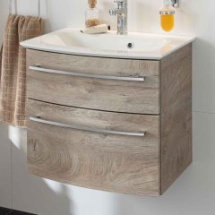 B.Style set omara pod umivalnikom in umivalnik iz litega marmorja 632 x 122 x 460 mm naravni hrast/naravni hrast