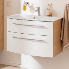 B.Style set omara pod umivalnikom in umivalnik iz litega marmorja 832 x 122 x 478 mm peščeni hrast/bela