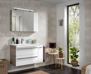 LUXOR spodnja omara, desna 200 x 603 x 450 mm, srebrno siva/bela