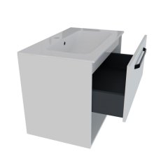 SMART 80 3-delni set Omarica z ogledalom + Umivalnik z omarico BELA MAT