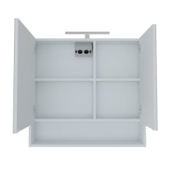 SMART 80 3-delni set Omarica z ogledalom + Umivalnik z omarico BELA MAT