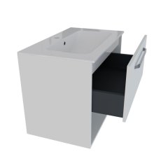 SMART 80 3-delni set Omarica z ogledalom + Umivalnik z omarico BELA MAT