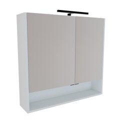 SMART 80 3-delni set Omarica z ogledalom + Umivalnik z omarico BELA MAT