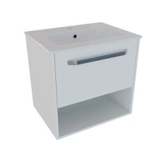 SMART 60 3-delni set Omarica z ogledalom + Umivalnik z omarico BELA MAT 