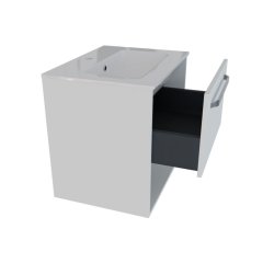 SMART 60 3-delni set Omarica z ogledalom + Umivalnik z omarico BELA MAT 