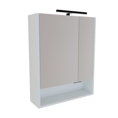 SMART 60 3-delni set Omarica z ogledalom + Umivalnik z omarico BELA MAT 