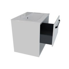 SMART 60 3-delni set Omarica z ogledalom + Umivalnik z omarico BELA MAT 