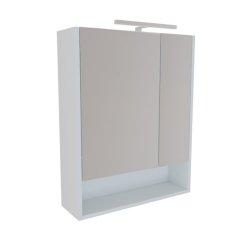 SMART 60 4-delni set Omarica z ogledalom + Umivalnik z omarico + Visoka omara BELA MAT