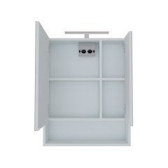 SMART 60 4-delni set Omarica z ogledalom + Umivalnik z omarico + Visoka omara BELA MAT