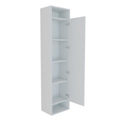 SMART 60 4-delni set Omarica z ogledalom + Umivalnik z omarico + Visoka omara BELA MAT