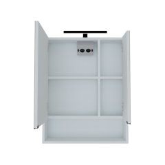 SMART 60 4-delni set Omarica z ogledalom + Umivalnik z omarico + Visoka omara BELA MAT