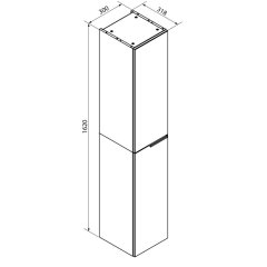 FM B.Brillant Visoka Omara 300 x 1620 x 319 mm, Ast-Eiche/Antracit