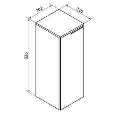 FM B.Brillant Midi omara 302 x 826 x 320 mm, Ast-Eiche/Glas Antracit