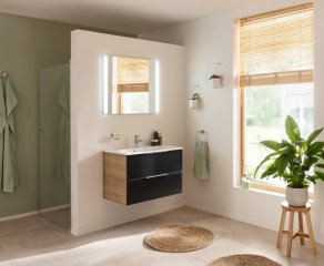 FM B.Brillant Umivalnik in omara pod umivalnikom, Ast-Eiche/Antracit