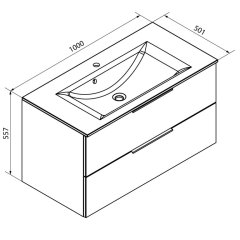 FM B.Brillant Umivalnik in omara pod umivalnikom, Ast-Eiche/Antracit